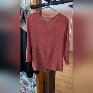 croft & barrow Rose-Red Textured Knit Top